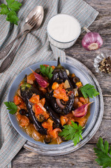 Stewed eggplant with vegetables