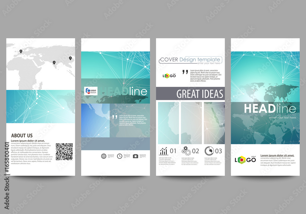 Aufkleber the minimalistic abstract vector illustration of editable layout of four modern vertical banners, fl