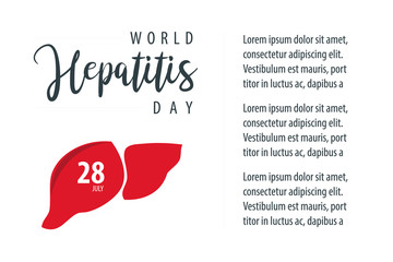 Simply Illustration of World Hepatitis Day for social media campaign or poster