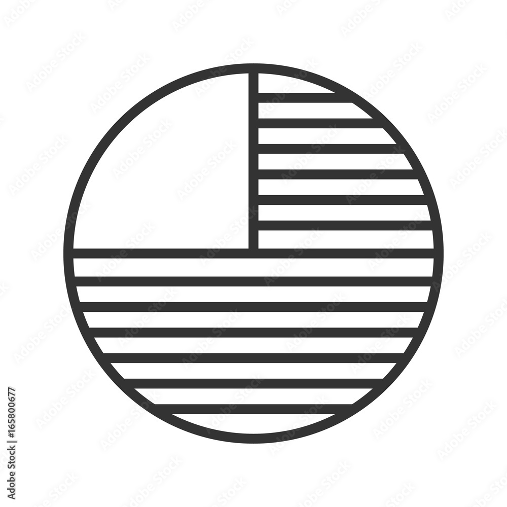 Poster circle diagram with missing part linear icon