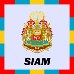 Official ensigns, flag and coat of arm of Siam