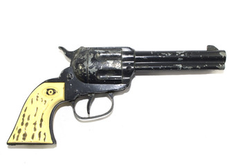 Antique Vintage Gun Pistol on White Background