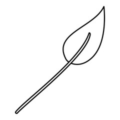 sketch contour of lanceolate leaf plant