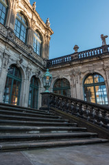 The old buildings in city Dresden against sky