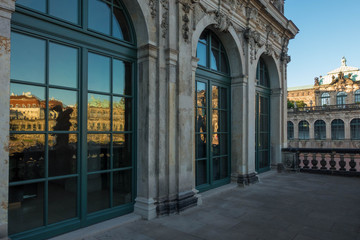 The old buildings in city Dresden against sky