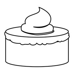sketch contour of hand drawing cake with buttercream decorative