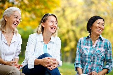 Mature ladies smiling