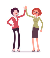Businesswomen highfive gesture