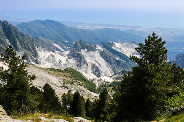 A view of marble quarry in carrara