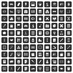 100 calculator icons set black