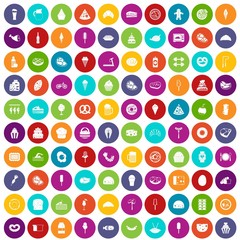100 calories icons set color