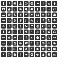 100 calories icons set black