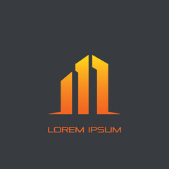 Abstract skyscrapers tower building logo vector