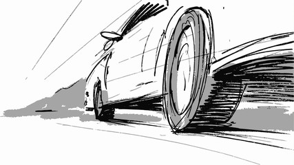 Car speeding wheel Vector sketch illustration for advertise, insurance company, storyboard, projects - 165805646