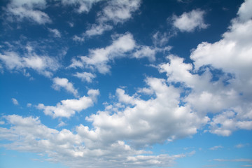 Naklejka na ściany i meble Clear blue sky and white clouds