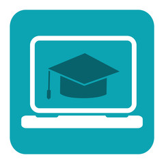 Education icon. Flat vector illustration for e-learning and online education.