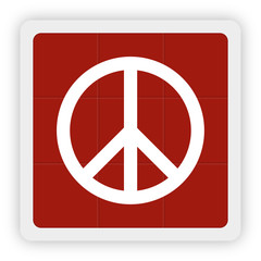 Red Icon Schaltfläche - Peace-Symbol