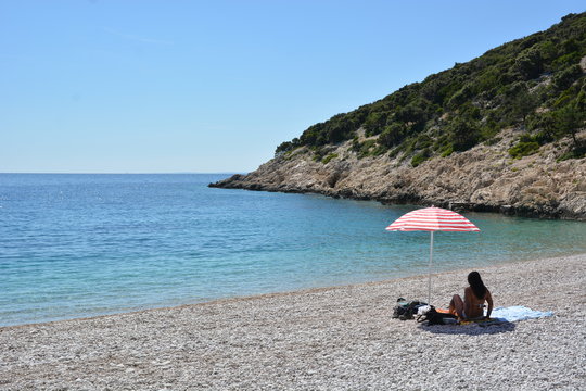 Lubenice Beach near blue grotte