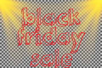 Black Friday banner black transparent on a transparent background.