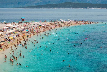 Photo sur Plexiglas Plage de la Corne d'Or, Brac, Croatie Célèbre plage de la Corne d& 39 Or sur l& 39 île de Brac en Croatie