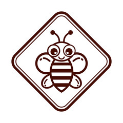 cartoon bee outline logo