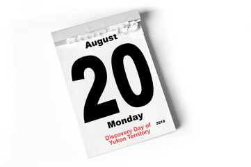 20. August 2018 Discovery Day of Yukon Territory