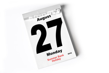 27. August 2018 Summer Bank Holiday