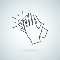 clapping hand icon, illustration isolated vector sign symbol