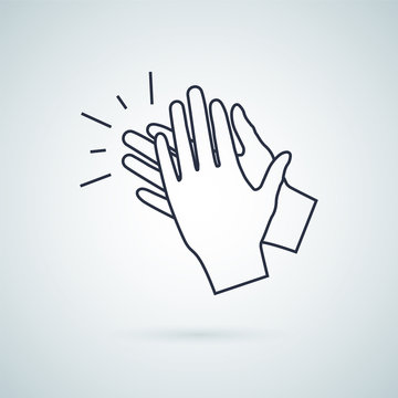 Clapping Hand Icon, Illustration Isolated Vector Sign Symbol