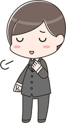 就活 新入社員 リクルートスーツ 男性・男の子　ため息・安堵