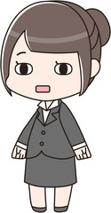 就活中・新入社員・リクルート・女の子・女子　呆然・唖然