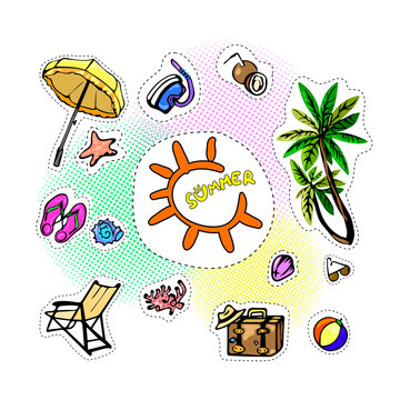 stickers set colorful