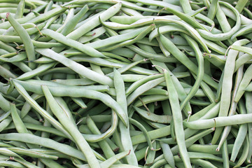 Green beans at farmers market, Chile, South America
