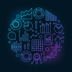 Data analytics circular illustration