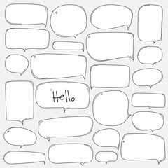Hand Drawn Bubbles Set.