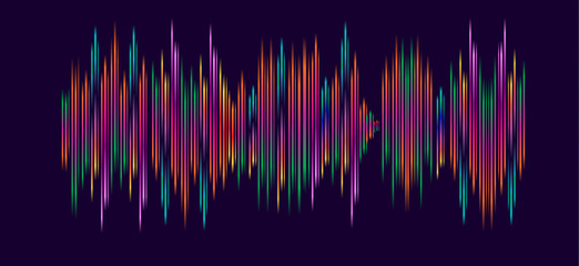 Abstract gradients waves music background. Dynamic geometric multi colored lines, shapes, waves Neon Vector Template Music Festival modern design