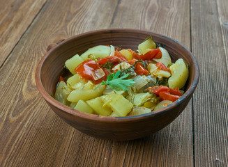 Fried zucchini in olive oil