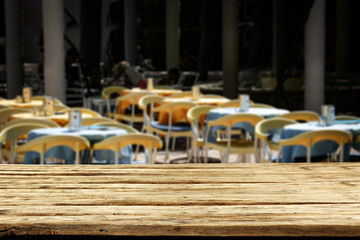 desk and restaurant 