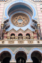 Obraz premium detail of Jeruzalemska synagoga synagogue in Prague in Czech republic