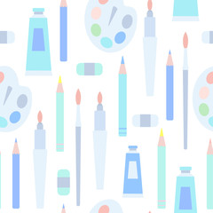Drawing tools seamless vector pattern