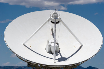 large satellite dish of a radio telescope up close