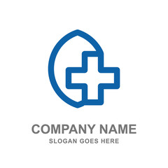 Fototapeta premium Blue Cross Medical Pharmacy Logo Business Template 