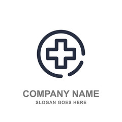 Round Cross Hospital Medical Pharmacy Healthcare Logo Vector Icon Business Template 