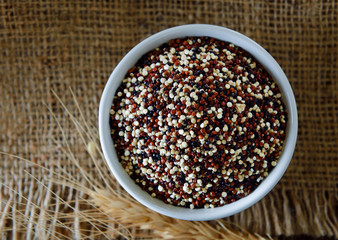 Quinoa seeds in bowl