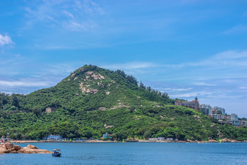 Rocky Mountain and Blue Sea in Stanley,Hong Kong,China.