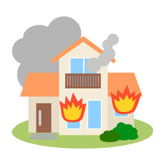 Obraz premium 災害 住宅 火災