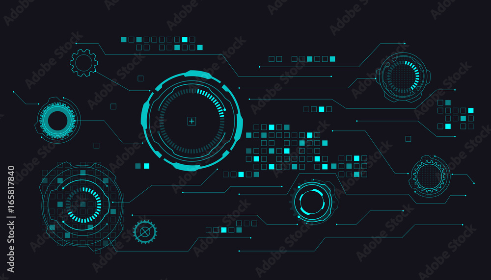 Aufkleber HUD Futuristic Interface Concept Vector Background