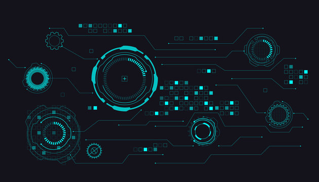 HUD Futuristic Interface Concept Vector Background