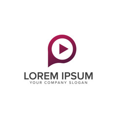 play letter P logo . media logo design concept template