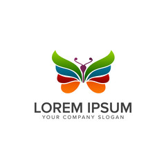 Butterfly logo. multicolor design concept template